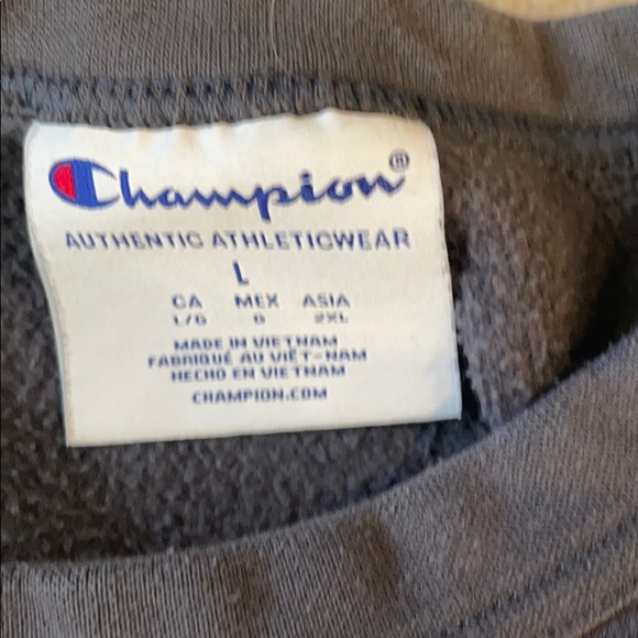 Navy Grey Champion LOGO Crewneck - Picture 2 of 3